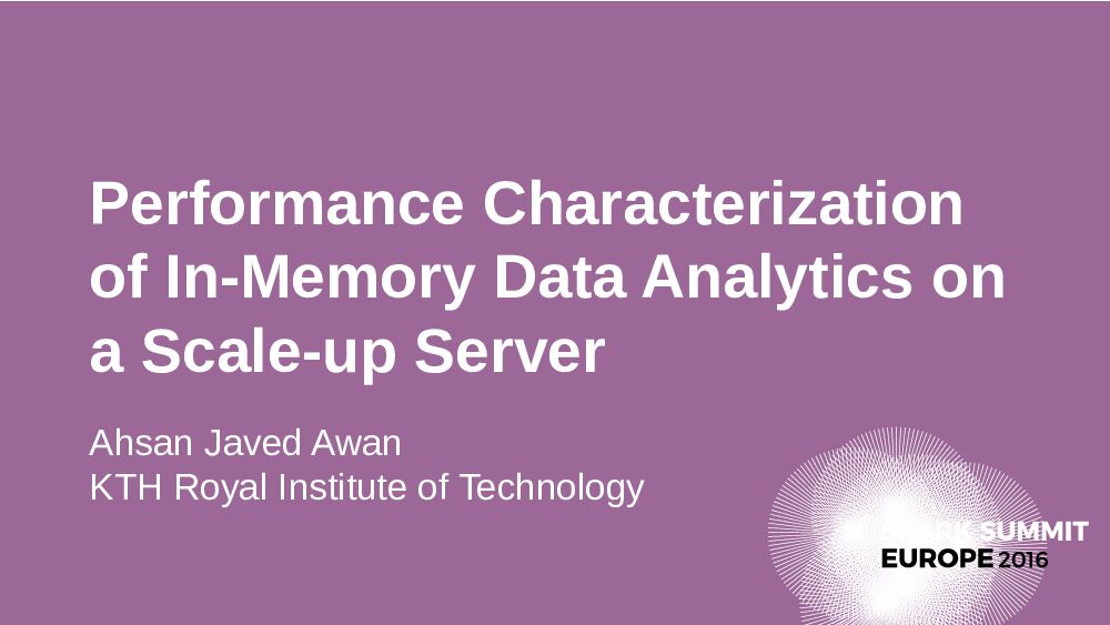 Performance Characterization of In-Memory Data Analytics on a Scale-up Server