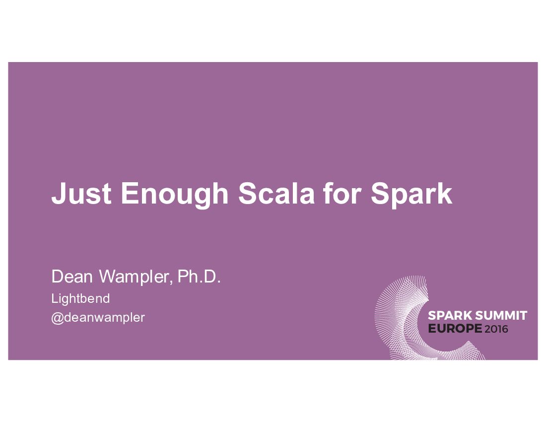 Just Enough Scala for Spark