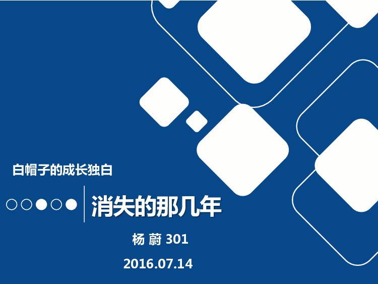 白帽子的成长独白-消失的那几年