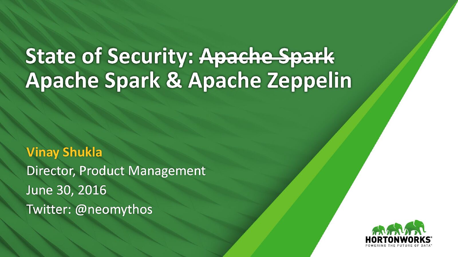 State of Security:Apache Spark&Apache Zeppelin