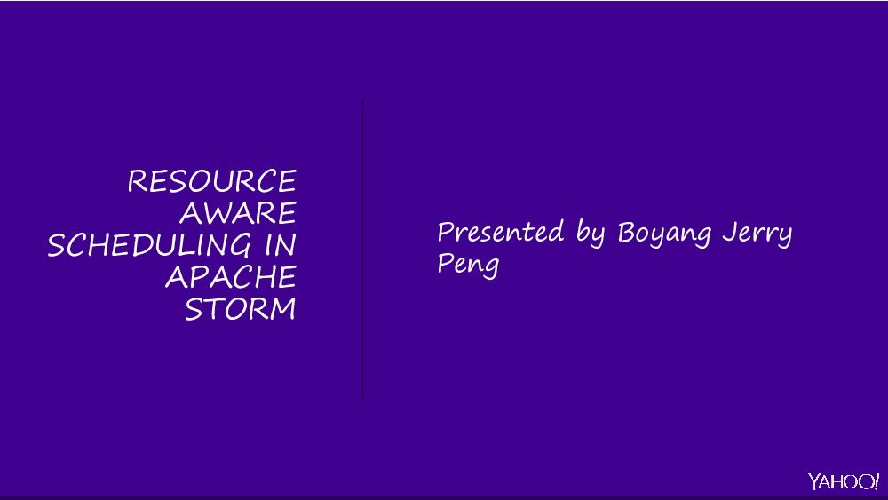 RESOURCE AWARE SCHEDULING IN APACHE STORM