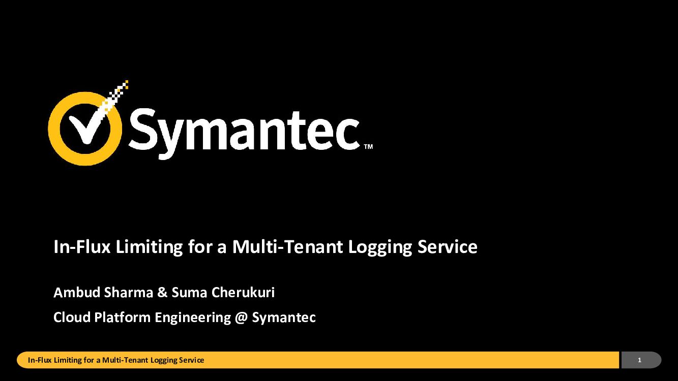 In-Flux Limiting for a Multi-Tenant Logging Service