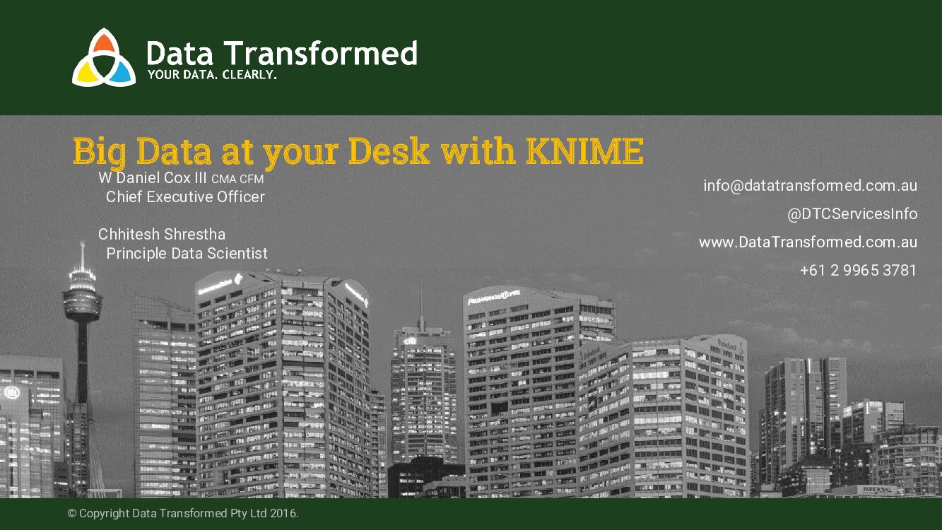 Big Data at your Desk with KNIME