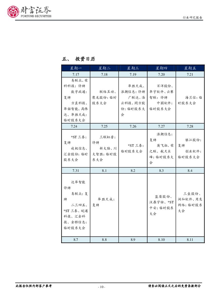 财富证券：计算机行业月报：板块估值回调，关注人工智能持续推进_第10页