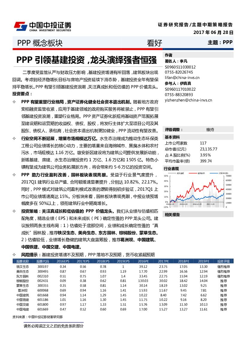 中投证券：PPP概念板块主题中期策略报告：PPP引领基建投资，龙头演绎强者恒强