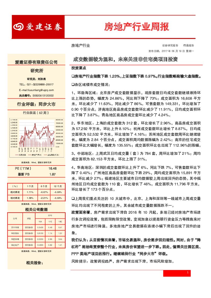 爱建证券：房地产行业周报