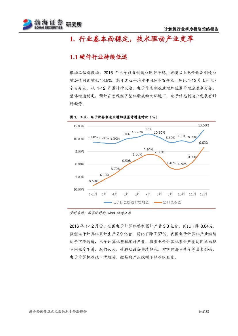 渤海证券：计算机行业2017年二季度投资策略报告：估值压力仍存，政策推动人工智能产业腾飞_第6页