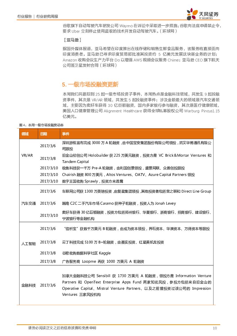 天风证券：计算机行业周报：聚焦消费金融、智能驾驶舱、人工智能等高景气子板块_第10页