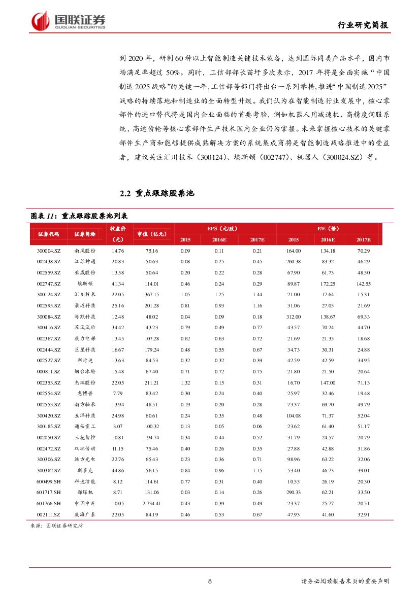 国联证券：机械设备行业：人工智能首入报告，智能制造又起春风_第8页