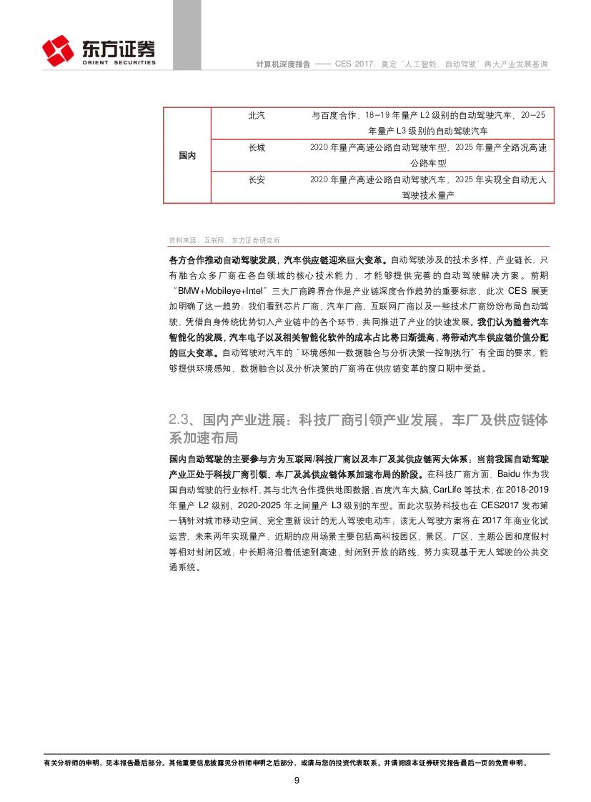 东方证券：计算机行业：CES 2017：奠定“人工智能、自动驾驶”两大产业发展基调_第9页