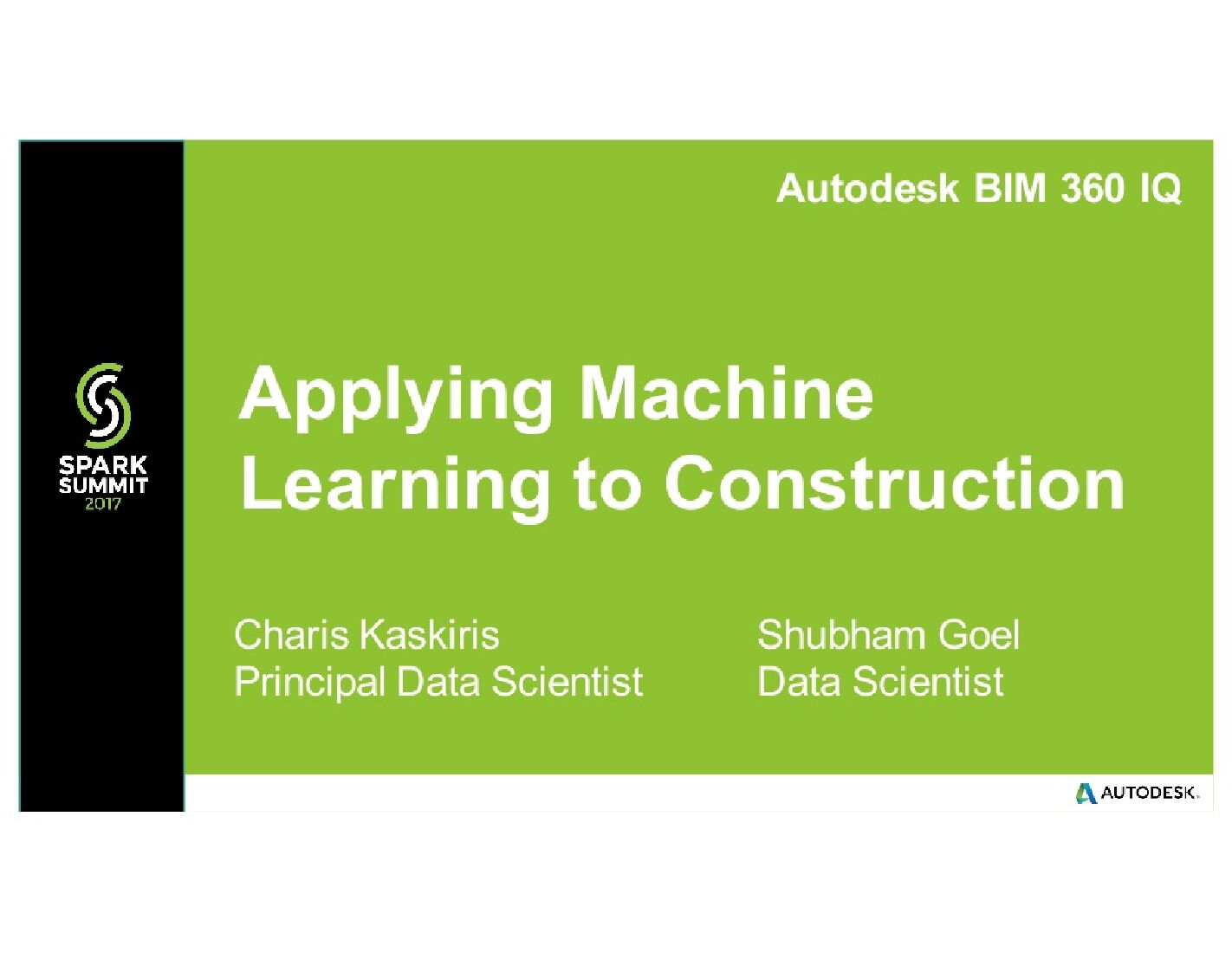 Applying Machine Learning to Construction
