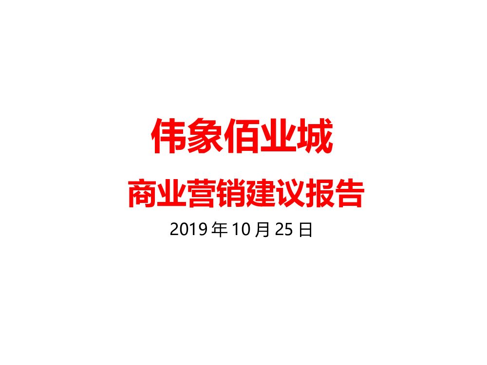 南昌伟象佰业城商业营销报告