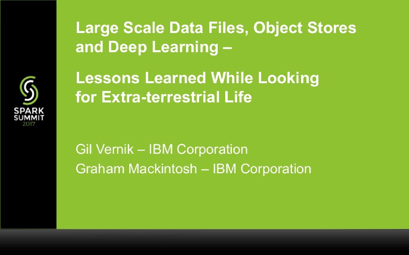 Large Data Files, Object Stores,and Deep Learning—Lessons Learned While Looking for Extra-Terrestrial Life