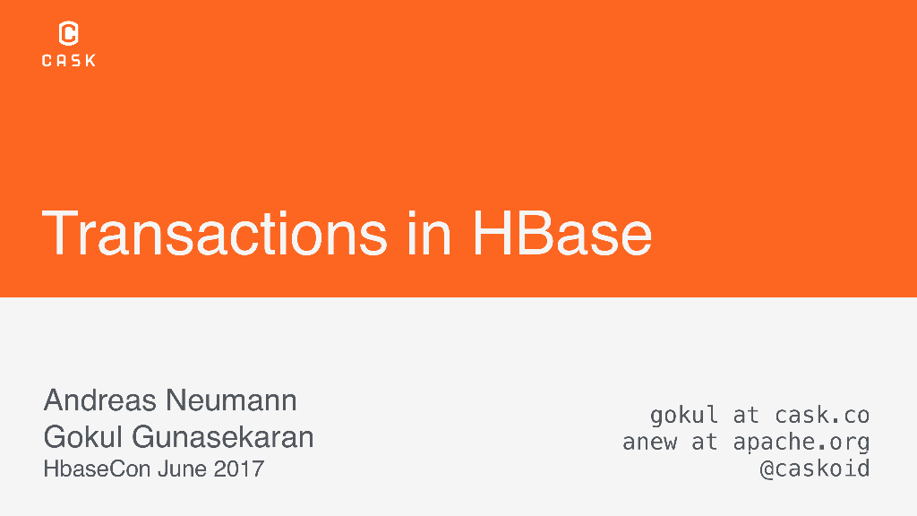 HBase中的事务
