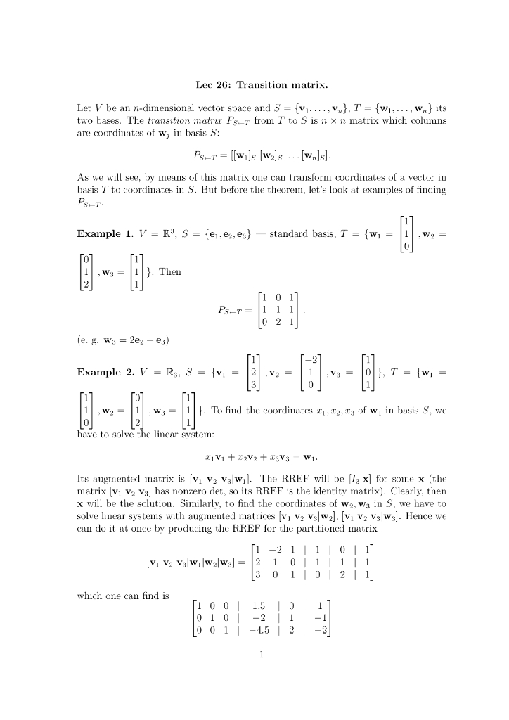Lec26:Transition matrix