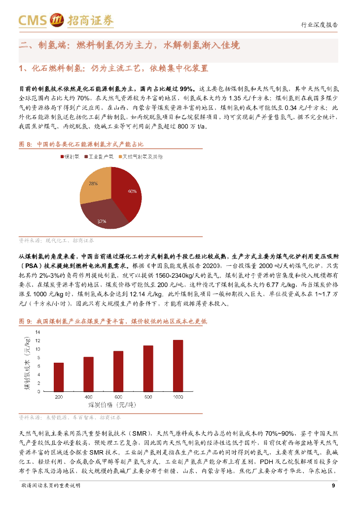 招商证券：氢能设备专题报告：碳中和之路需“氢”装上阵，产业链视角寻“能”工巧匠_第9页