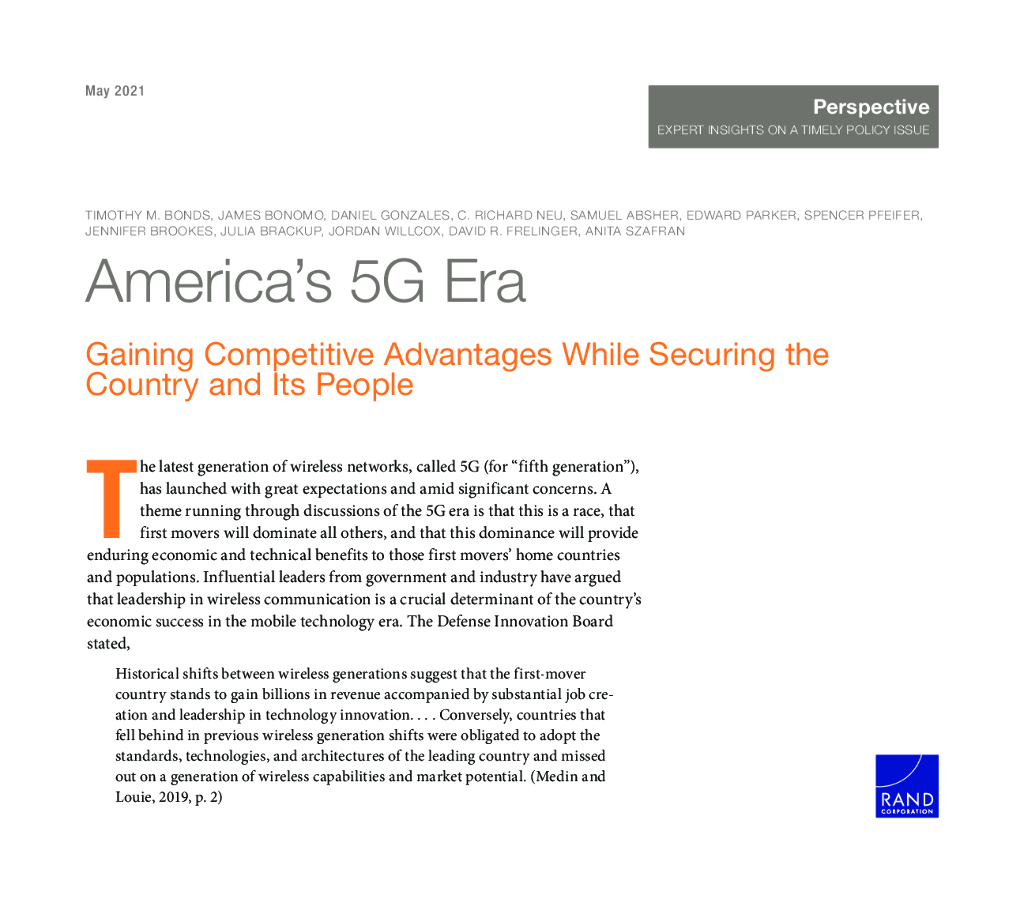 RAND兰德：美国的5G时代：在确保国家和人民安全的同时获取竞争优势（英文版）