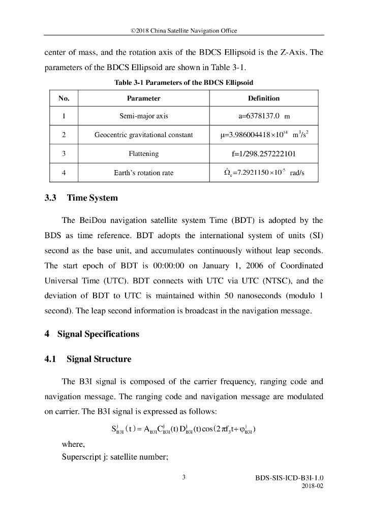 北斗系统空间信号接口控制文件B3I（1.0版）英文版_第7页