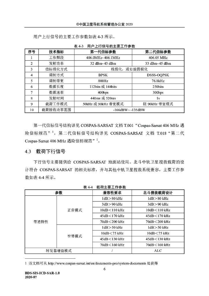 北斗卫星导航系统空间信号接口控制文件-国际搜救服务（1.0版）_第10页