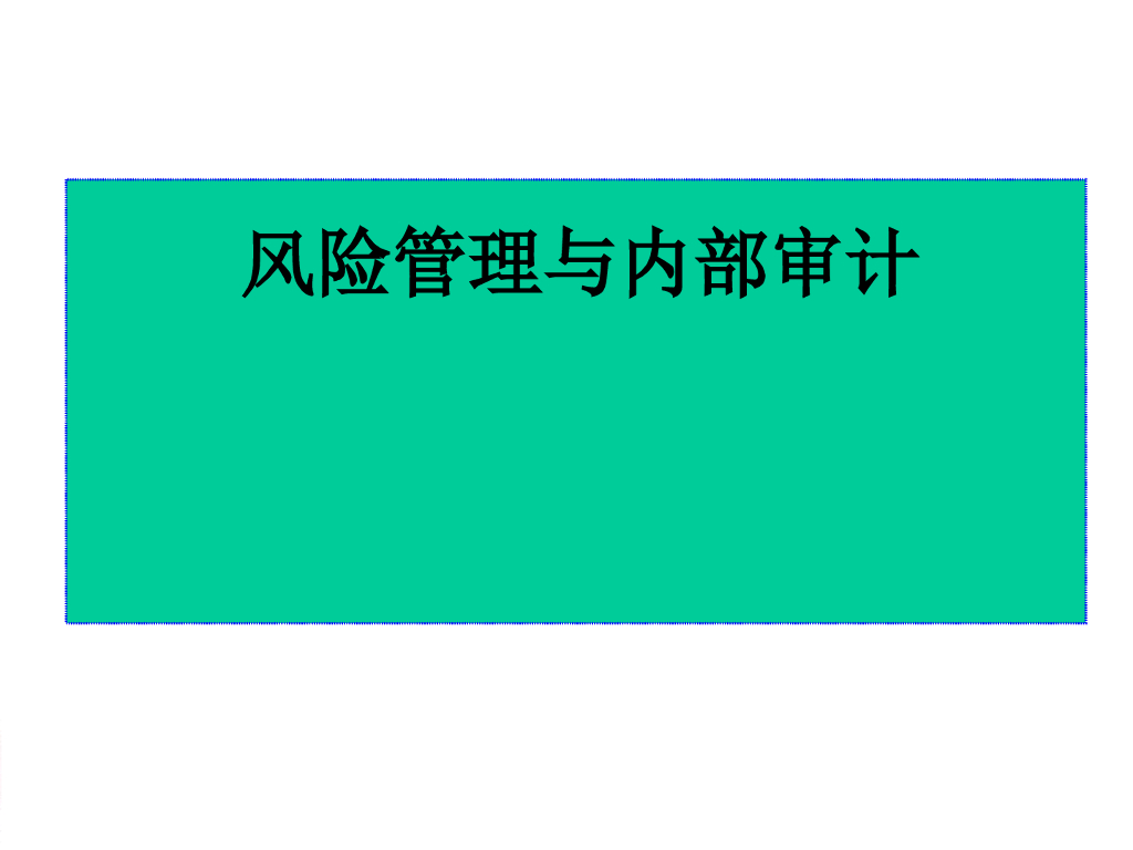 风险管理与内部审计（85页PPT）