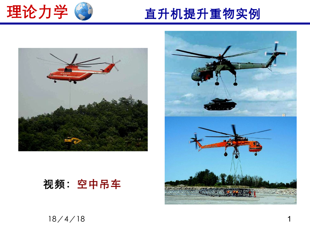 《理论力学》演示文稿-直升机吊挂中的力学问题