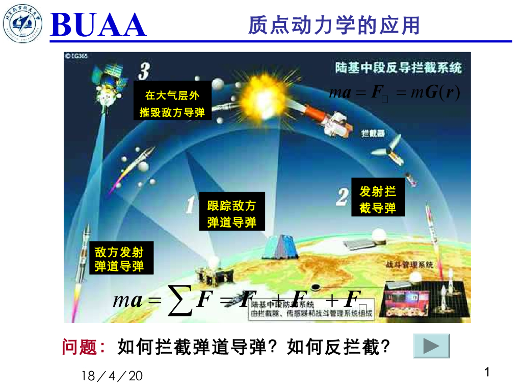 《理论力学》演示文稿-质点动力学的应用