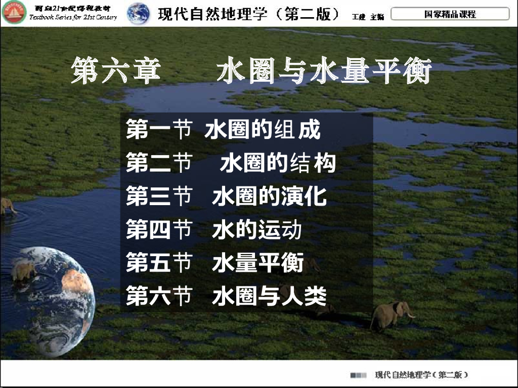 《现代自然地理学》演示文稿-水圈的组成