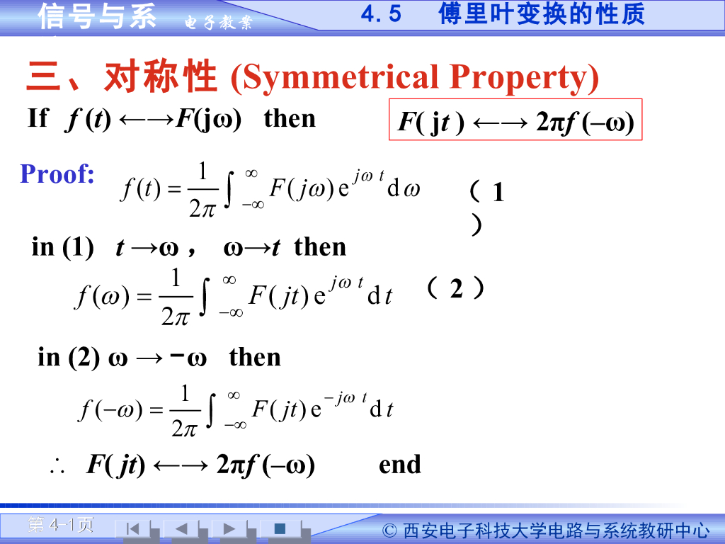 《信号与系统》演示文稿-傅里叶变换性质（2）（一）