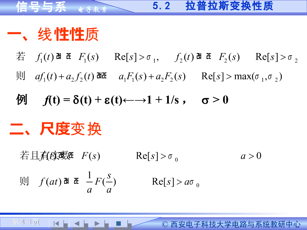 《信号与系统》演示文稿-拉普拉斯变换性质（一）