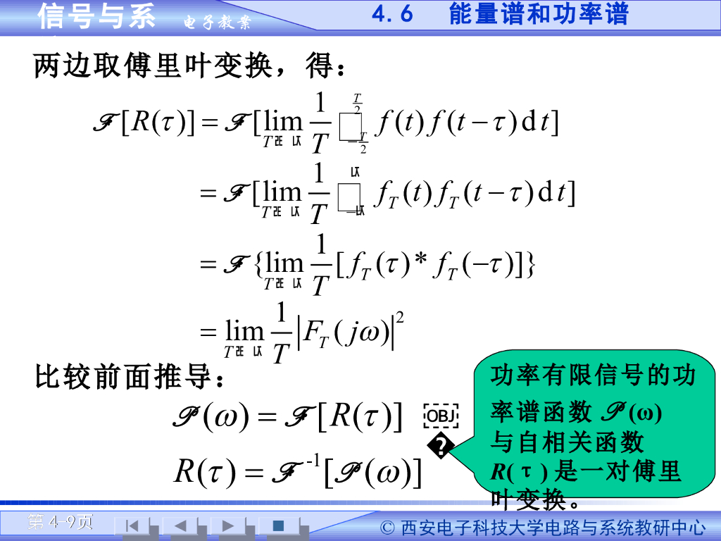 《信号与系统》演示文稿-能量谱、周期信号的傅里叶变换（二）_第9页