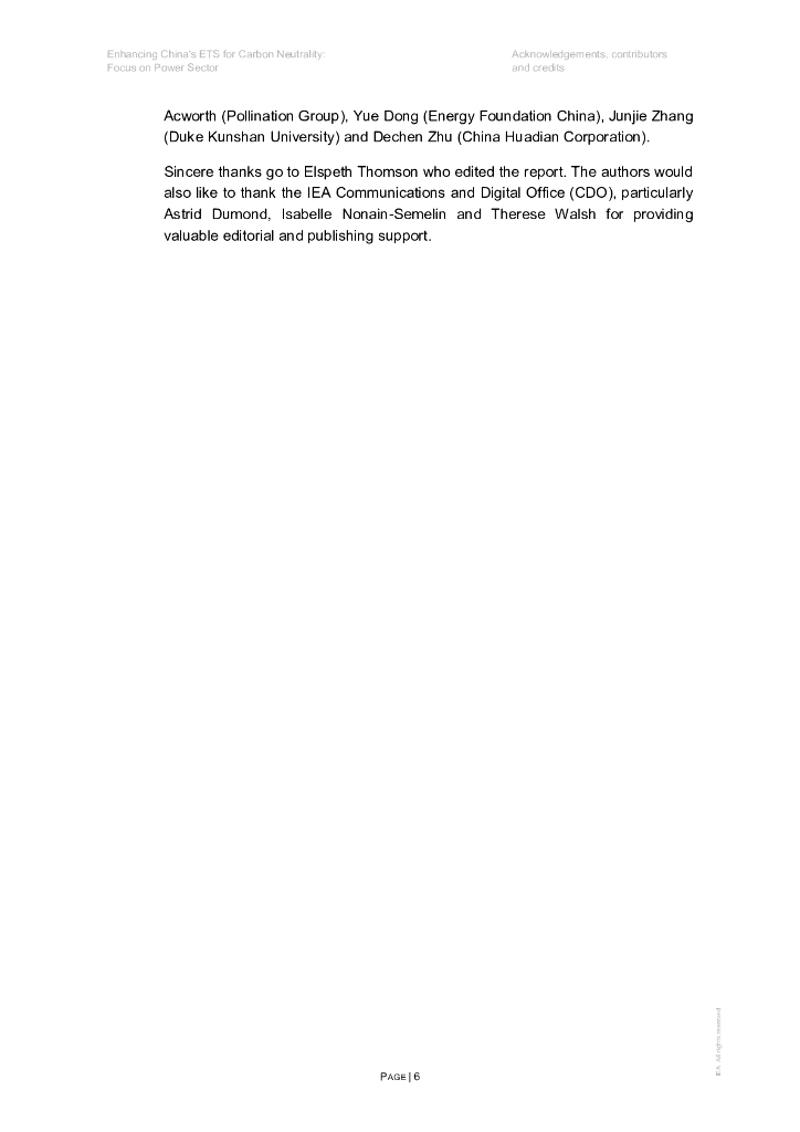 国际能源署IEA：加强中国碳市场助力实现碳中和：聚焦电力部门（英文版）_第6页