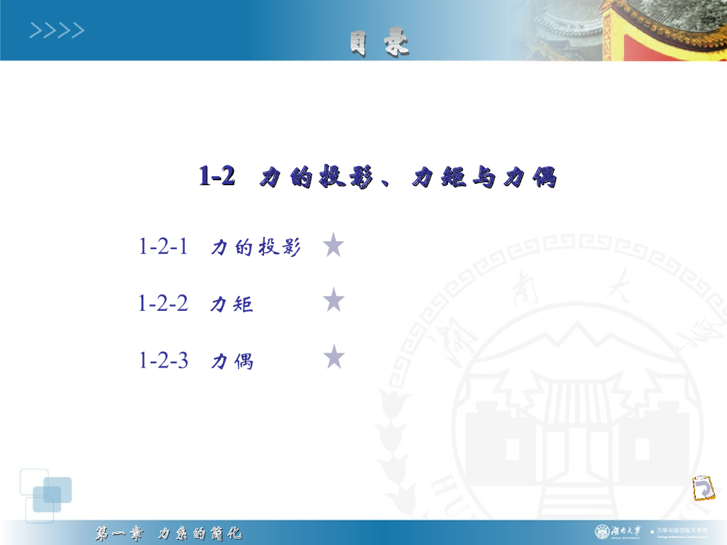 《理论力学》演示文稿-力的投影、力矩与力偶