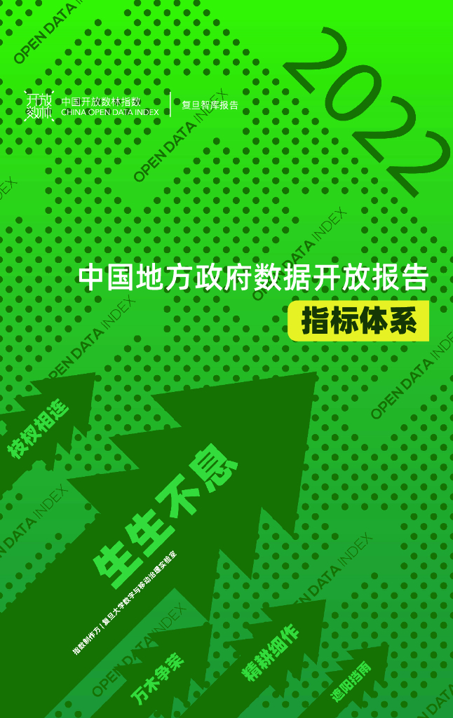 复旦DMG：2022中国地方政府数据开放报告指标体系