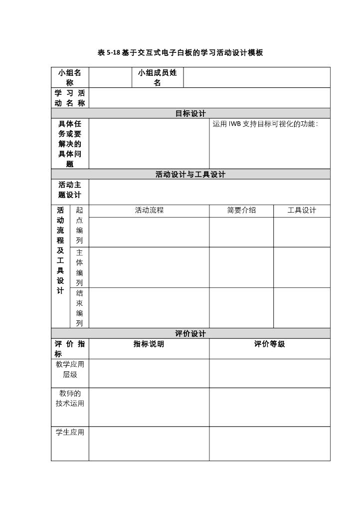 《现代教育技术应用》教学课件-基于交互式电子白板的学习活动设计模板
