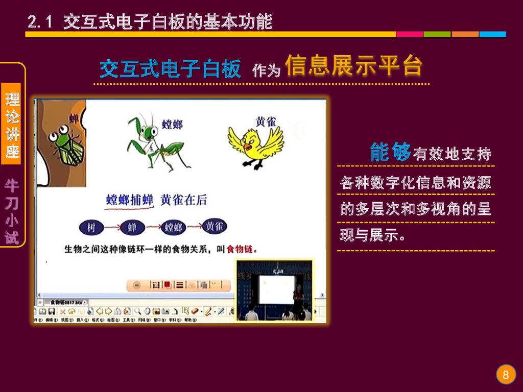 《现代教育技术应用》演示文稿-理论讲座：交互式电子白板的基本功能与教学应用层级（第一讲）_第8页