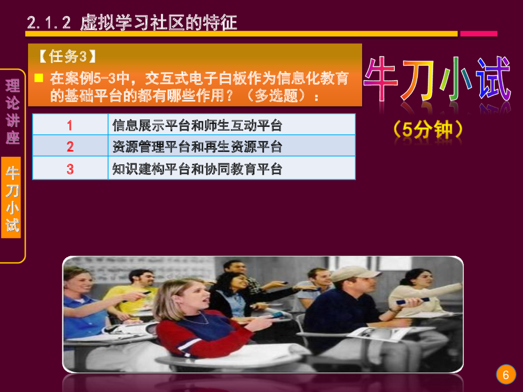 《现代教育技术应用》演示文稿-理论讲座：交互式电子白板的基本功能与教学应用层级（第二讲）_第6页