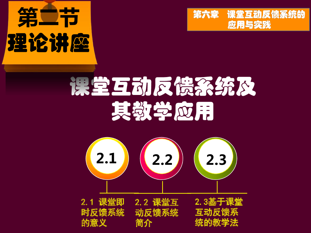 《现代教育技术应用》演示文稿-理论讲座：课堂互动反馈系统及其教学应用（第一讲）