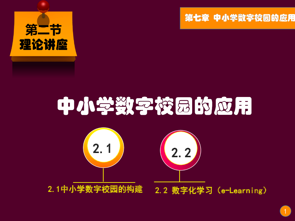 《现代教育技术应用》演示文稿-理论讲座：中小学数字校园的建设（第一讲）