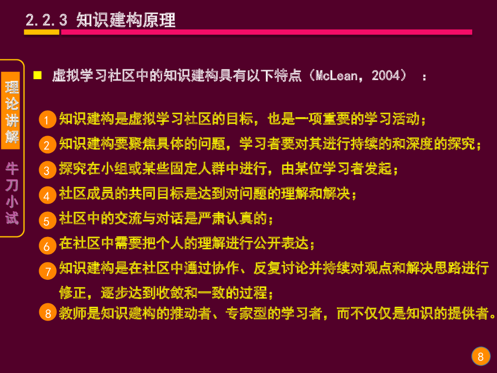 《现代教育技术应用》演示文稿-理论讲座：虚拟学习社区的教与学原理（第四讲）_第8页