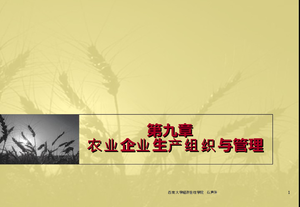 《农业企业经营管理学》演示文稿-农业企业生产组织与管理