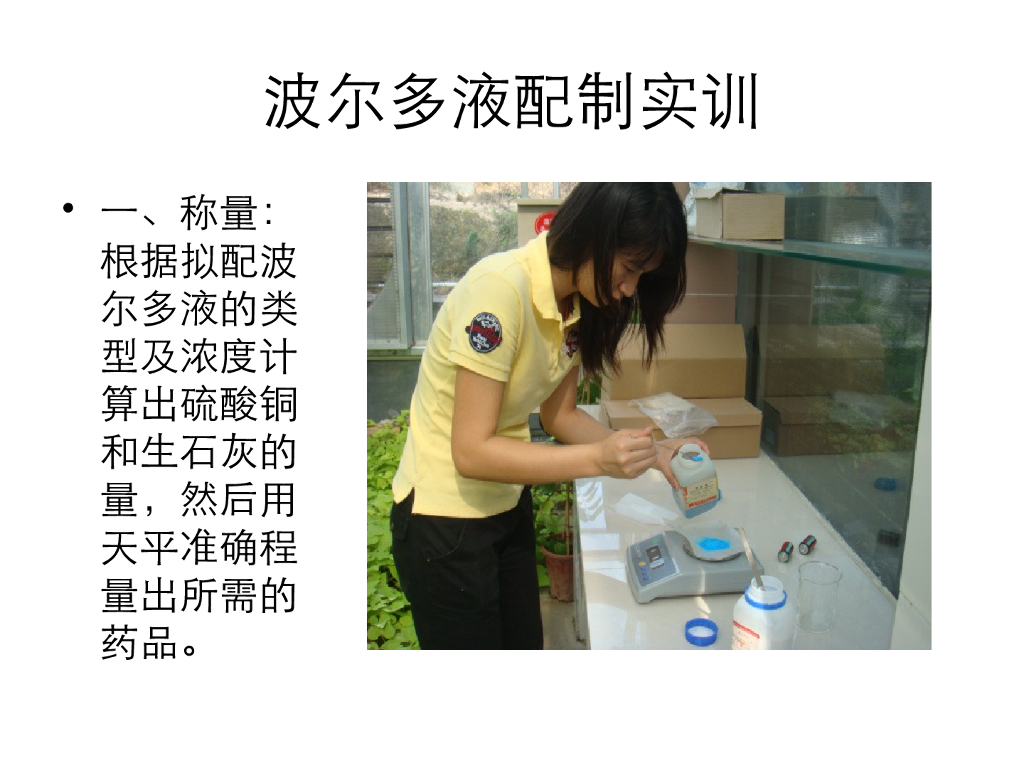 《园林植物栽培技术》波尔多液的配制