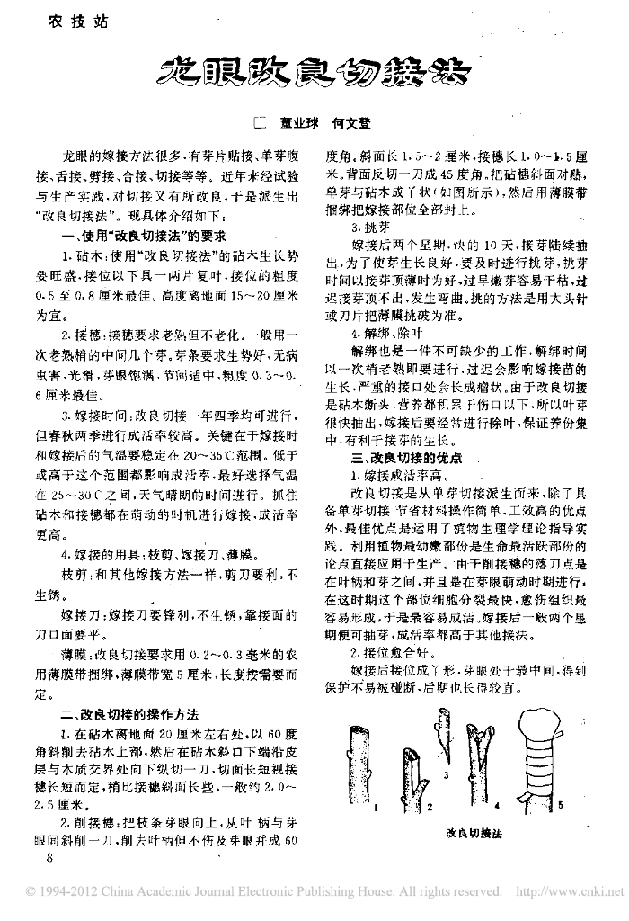 《园林植物栽培技术》龙眼改良切接法