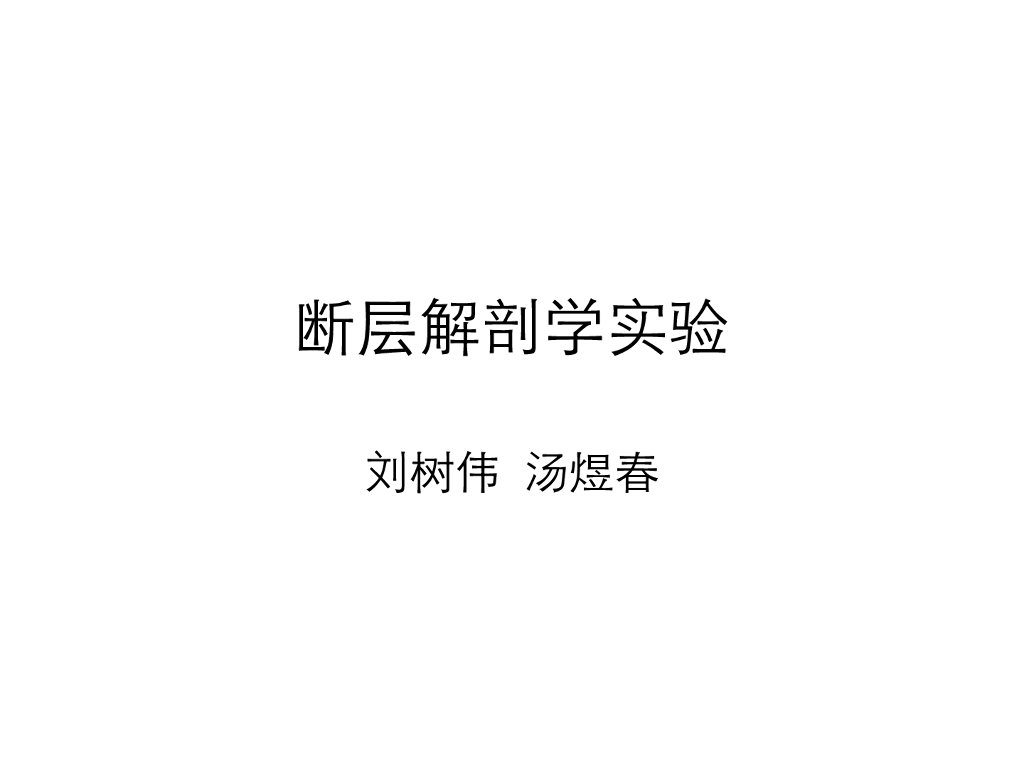 《断层影像解剖学》演示文稿-断层解剖学实验