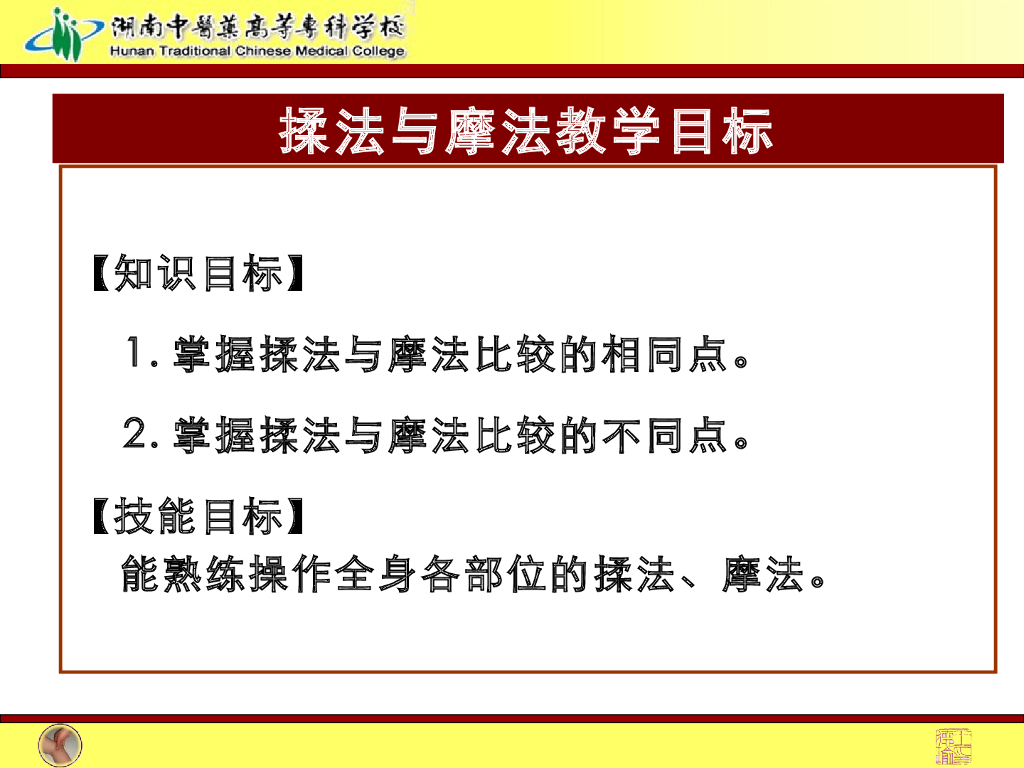 《推拿手法技术》演示文稿-揉法、摩法、推法、擦法1_第2页