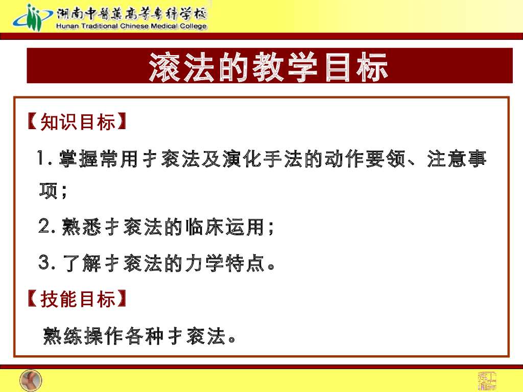 《推拿手法技术》演示文稿-扌衮法教学法课件_第4页