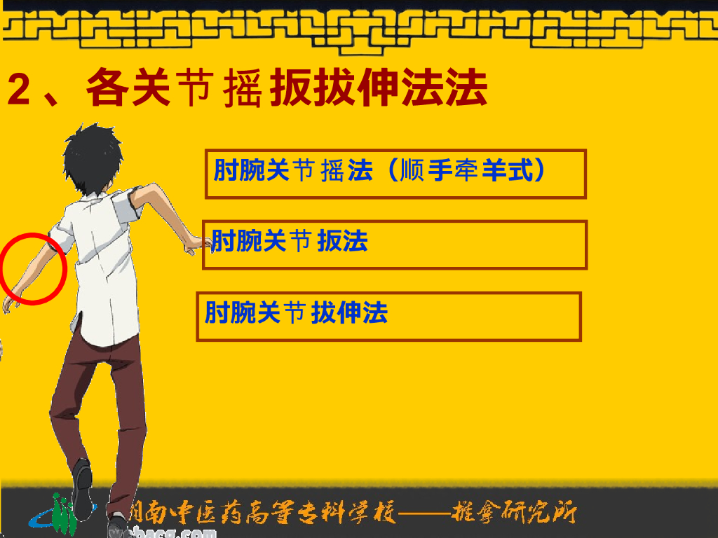 《推拿手法技术》演示文稿-四肢摇法、扳法、拔伸法_第7页