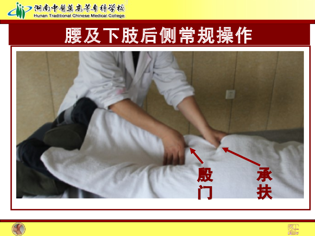 《推拿手法技术》演示文稿-腰背及下肢后侧常规操作法1_第9页