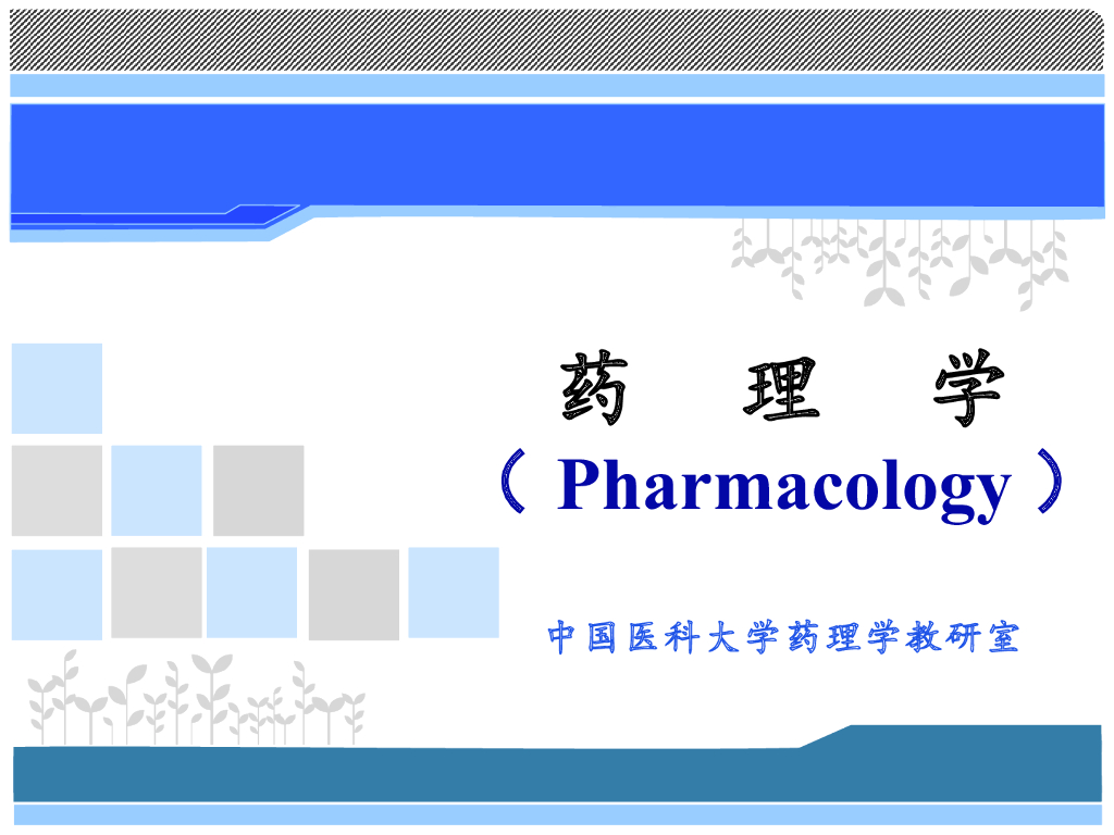 《药理学》演示文稿-药物的体内过程和药物代谢动力学
