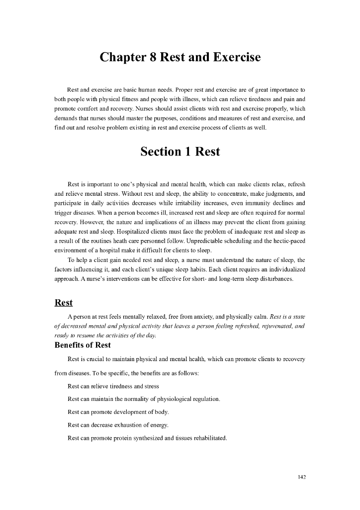 《护理学基础》电子教材-Chapter 8 Rest and Exercise