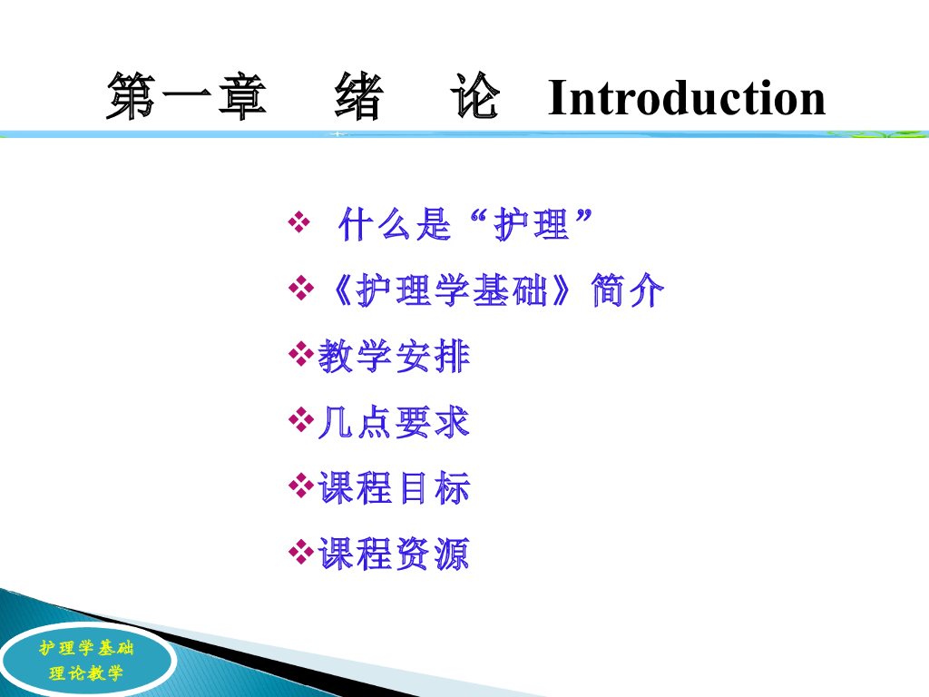 《护理学基础》演示文稿-Introduction